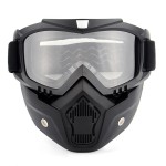 Face protection mask, made from hard plastic + ski goggles, transparent lenses, model TD03